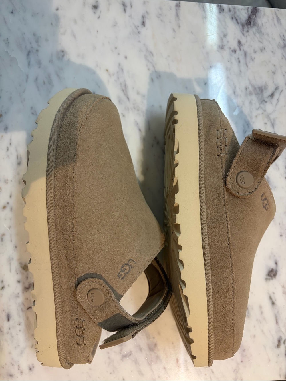 UGG women’s Tan Slip-On Shoes with Adjustable Strap - Picture 4 of 6